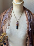 Black Tourmaline/ Apex Amethyst/ Green Tourmaline Copper Necklace