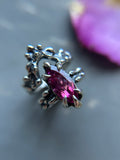 Pink Tourmaline Sterling Silver Ring Set Size 6