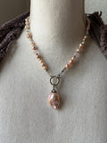 Baroque Pearl Beaded Sterling Silver Necklace