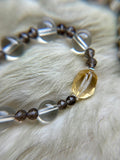 Larimar/ Smoky Quartz/ Clear Quartz/ Citrine Beaded Sterling Silver Necklace