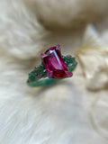 Pink Rubellite Tourmaline Crescent Moon Bespoke Custom Ring
