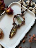 Moldavite/ Star Rutile/ Raw Hessonite Garnet/ Hypersthene Copper Necklace