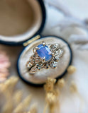 Light Periwinkle Milk Sapphire Bespoke Custom Ring 1.55ct Solid Gold