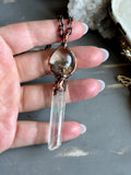 Garden Quartz & Green Phantom Quartz Point Necklace