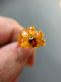 Autumn Equinox Inspired Hessonite Garnet & Tangerine Garnet Sterling Silver Ring for Bespoke