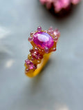 Hot Pink Milk Sapphires Bespoke Custom Ring