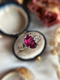 Pink Rubellite Tourmaline Crescent Moon Bespoke Custom Ring
