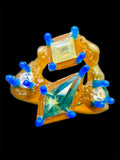 Green Milk Sapphire a& Diamond Bespoke Custom Ring