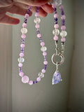 Lavender Quartz/ Kunzite/ Amethyst/ Rose Quartz Beaded Sterling Silver Necklace