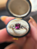 Garnet Sterling Silver Ring Size 6.25