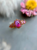 Hot Pink Milk Sapphires Bespoke Custom Ring
