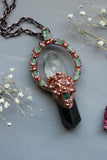 Green Tourmaline/ Garden Quartz Copper Necklace