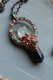 Green Tourmaline/ Garden Quartz Copper Necklace
