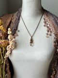 Black Sunstone & Clear Quartz Copper Necklace