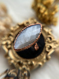 Grey Moonstone Copper Ring Size 6