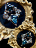 18k White Gold Sapphire & Diamond Ring Solid Gold