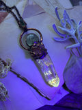 Uv Reactive Petroleum Quartz/ Imperial Topaz/ Prehinite/ Green Tourmaline Copper Necklace