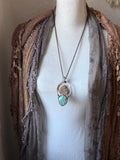 Ammonite Fossil/ Labradorite/ Shattakite Copper Necklace