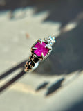 Pink Sapphire Sterling Silver Ring Size 7