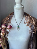 Chrysoprase/ Clear Quartz Point Copper Necklace