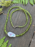 Peridot & Pearl Beaded Sterling Silver Necklace
