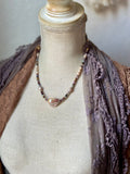 Faceted Spinel & Baroque Fresh Water Pearl Sterling Silver Beaded Necklace
