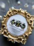 Green Parti Sapphire Sterling Silver Ring Size 6