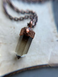 Smoky Quartz & Sunstone Copper Necklace