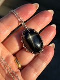 Black Star Sapphire Sterling Silver Necklace