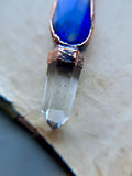 Blue Labradorite & Clear Quartz Copper Necklace