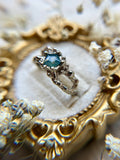 Green Opalescent Sapphire 18k White Gold Ring 0.63ct