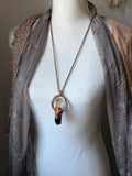 Green Tourmaline/ Garden Quartz Copper Necklace