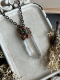 Clear Quartz Tourmaline Necklace