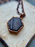 Ruby Hexagon Copper Necklace