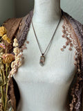 Rare Hematite In Quartz with Garnet Copper Necklace