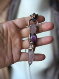 Raw Kunzite/ Facted Amethyst/ Raw Vera Cruz Point/ Labradorite Copper Necklace