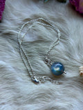 Labradorite Orb Sterling Silver Necklace