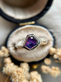 Purple/Pink Milk Sapphire Sterling Silver Ring 1.54 ct size 7.25