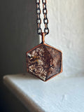 Copper Rutile Hexagon Copper Necklace
