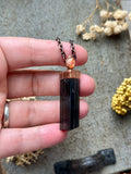 Black Tourmaline & Sunstone Copper Necklace
