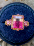 Bicolor Tourmaline & Pink Sapphire Bespoke Custom Ring