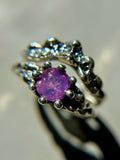 Pink Milk Sapphire Sterling Silver Ring Size 6