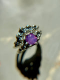 Pink Milk Sapphire Sterling Silver Ring Size 6