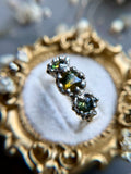Green Parti Sapphire Sterling Silver Ring Size 6
