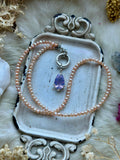 Fresh Water Pearl & Lavender Quartz Sterling Silver Necklace