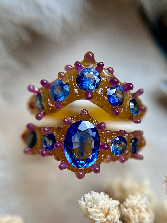 Ceylon Sapphire Bespoke Custom Ring Set