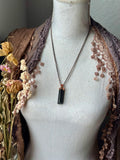 Black Tourmaline & Sunstone Copper Necklace