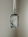 Rare Blue Tourmaline In Quartz Sterling Silver Necklace