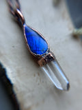 Blue Labradorite & Clear Quartz Copper Necklace