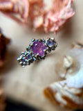 Milk Sapphire Crown Sterling Silver Ring Size 6.5